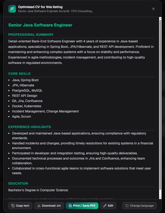 CV Optimizer